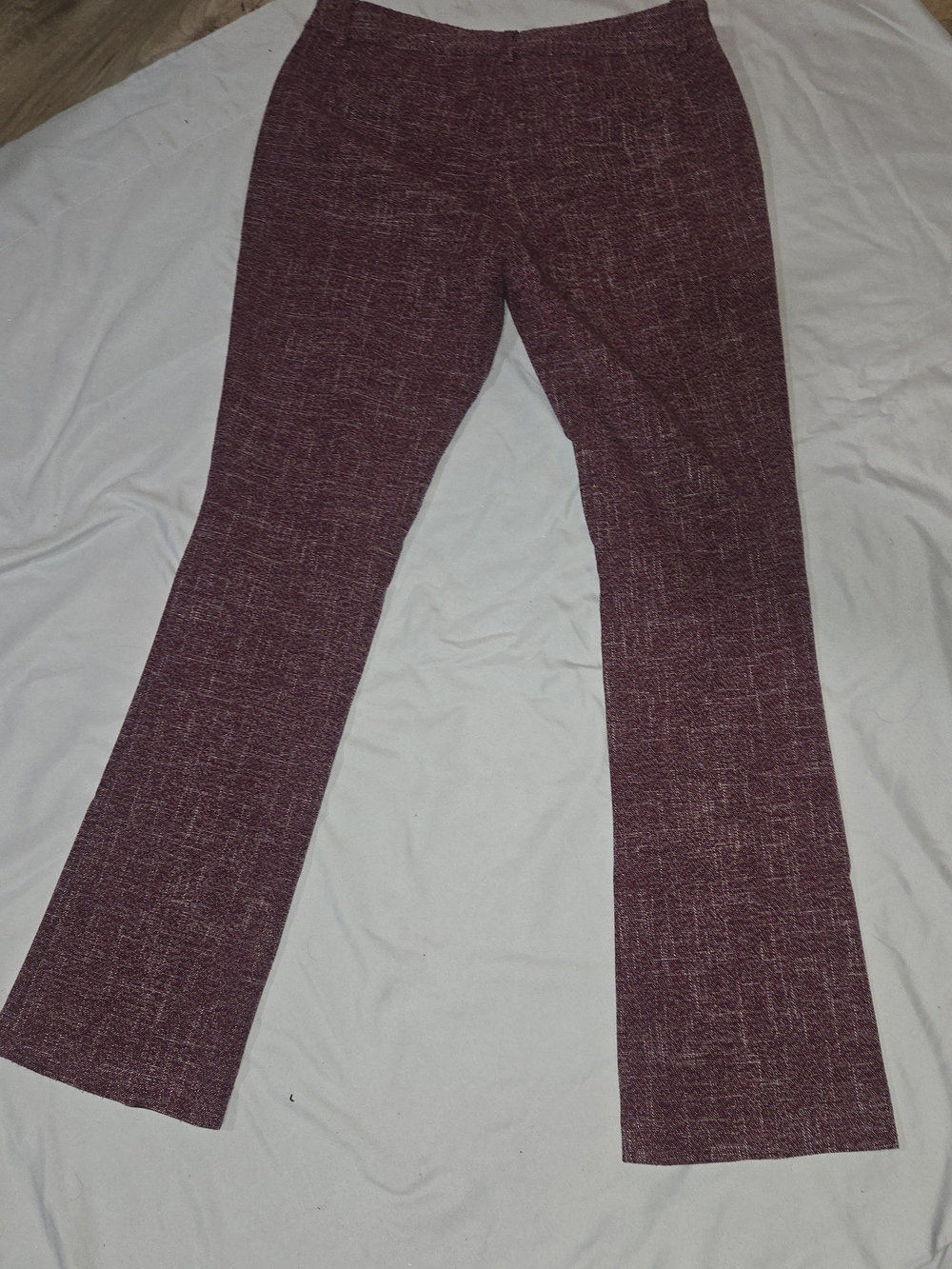 Women’s Maroon Textured Dress Pants
